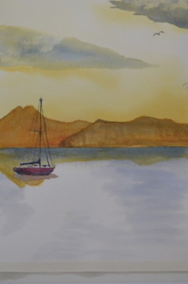 Photo of Calm Water Watercolour 2015 Brian Takayesu All Rights Reserved